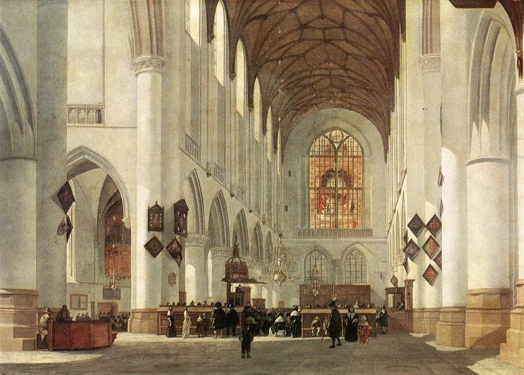 Interior of the St Bavo Church at Haarlem - BERCKHEYDE, Job Adriaensz